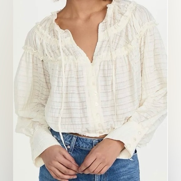 NWT Free People "Hailey" Cropped Blouse - Picture 1 of 7